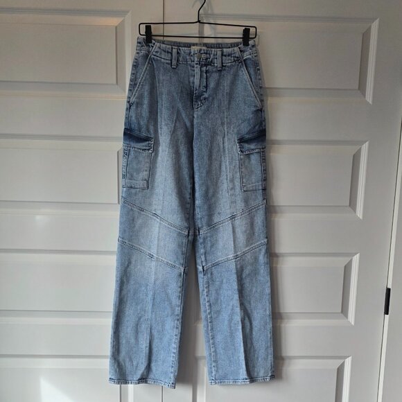 NWOT: L'Agence  Brooklyn High Waist Wide Leg Cargo Jeans Sz 25 - Picture 8 of 12